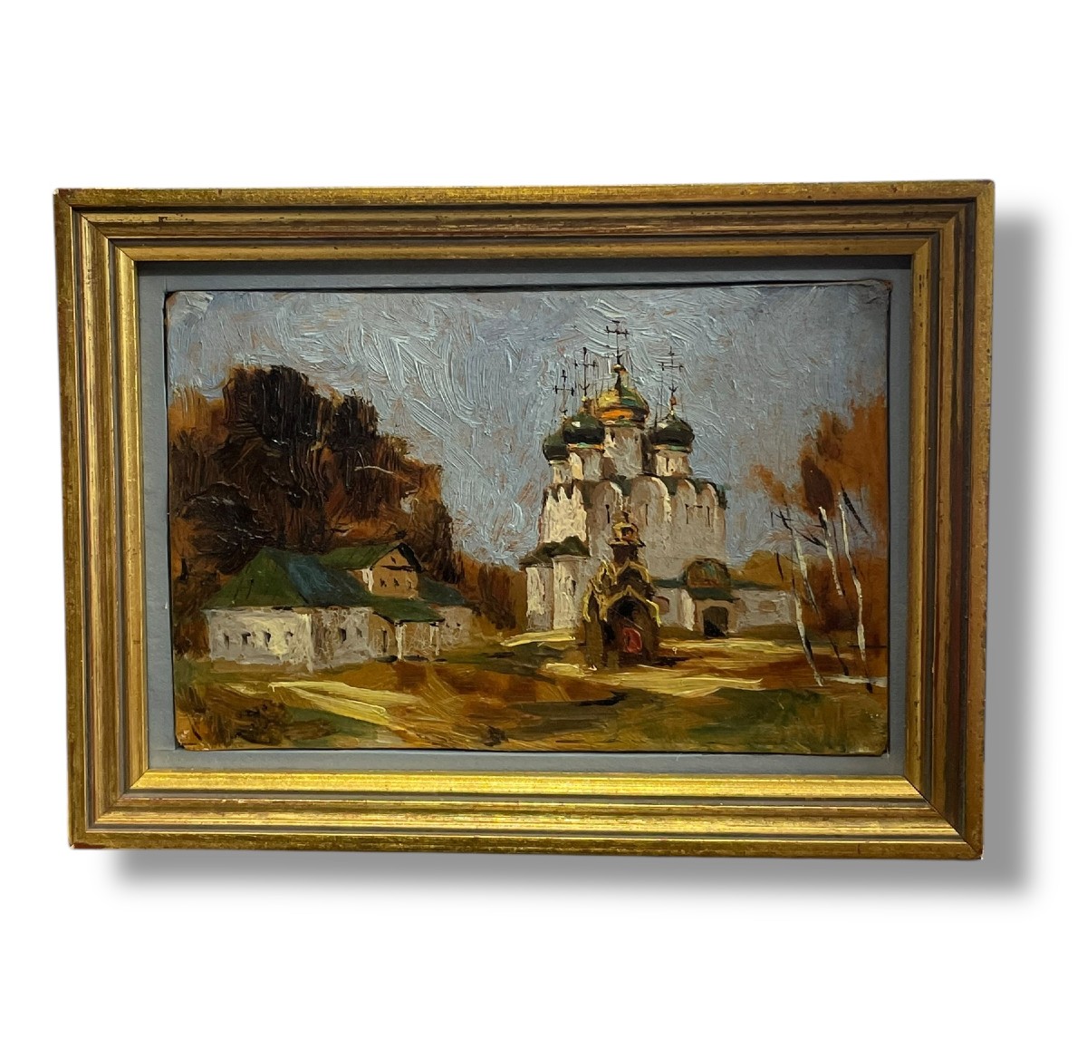 Russian School Novodevichy Convent Oil By Romanov