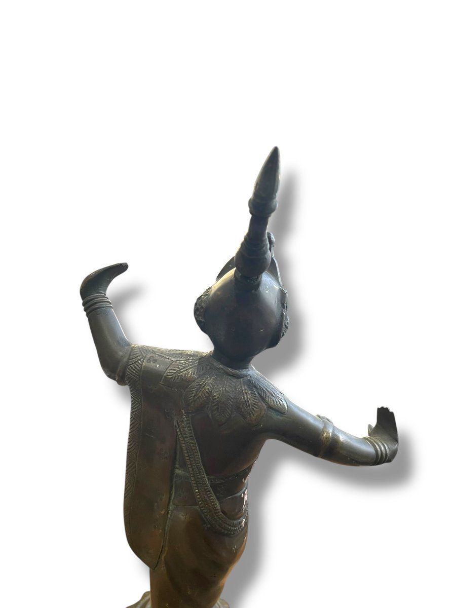  Indochina Ramayana Dancer In Patinated Bronze-photo-2