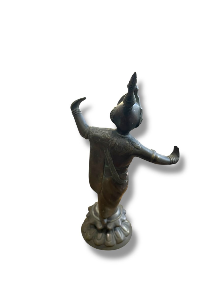  Indochina Ramayana Dancer In Patinated Bronze-photo-3