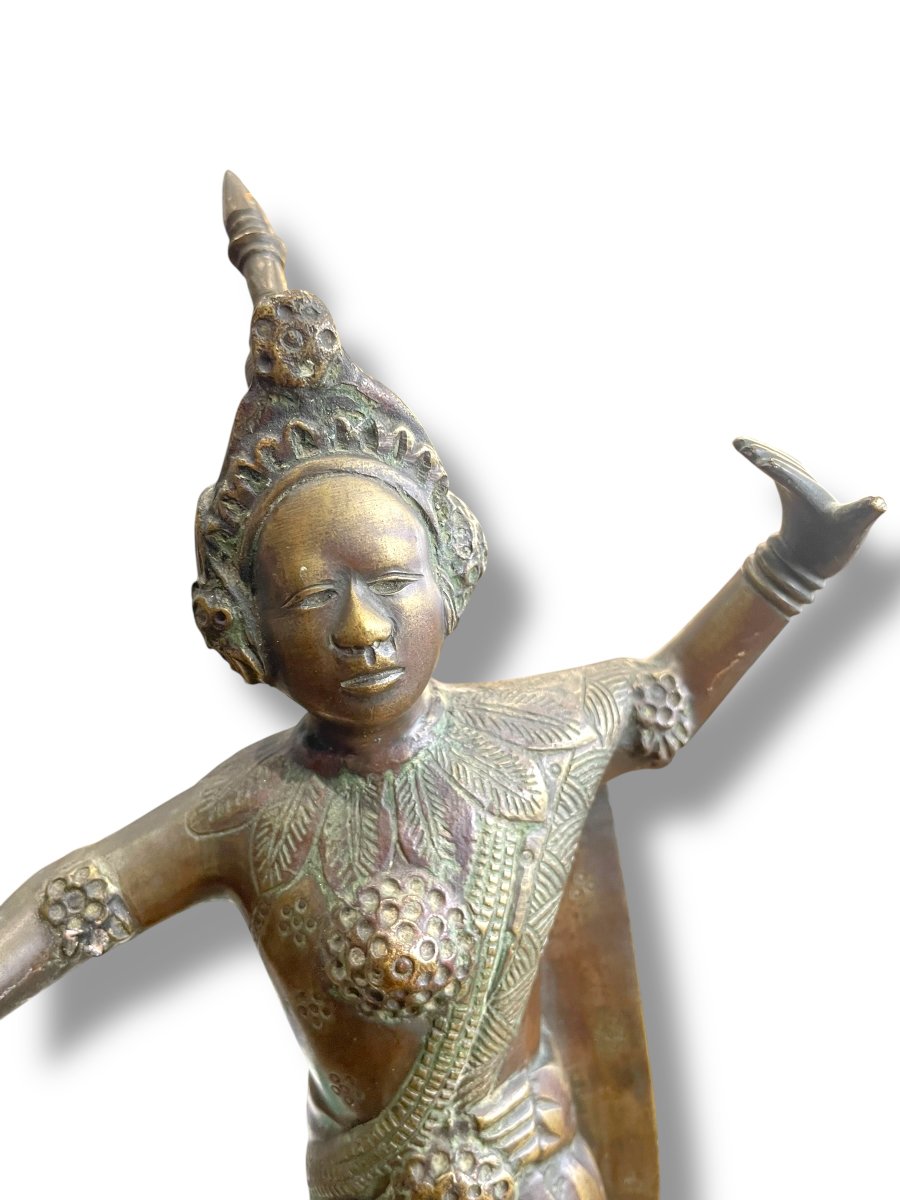  Indochina Ramayana Dancer In Patinated Bronze-photo-1