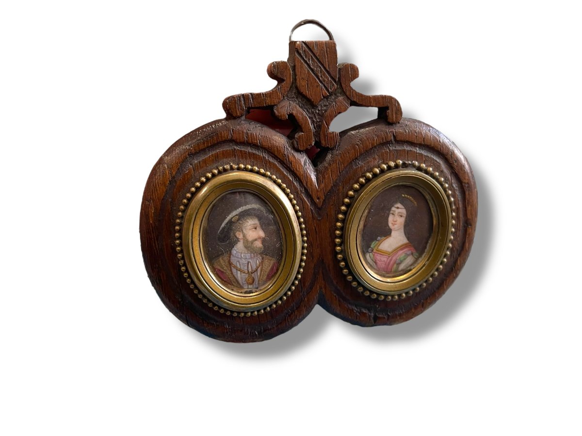 Miniature le roi François 1er et Eléonore d'Autriche -photo-3