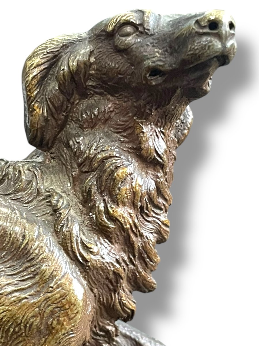 Chien Epagneul sculpture bronze d'après PAUTROT-photo-4