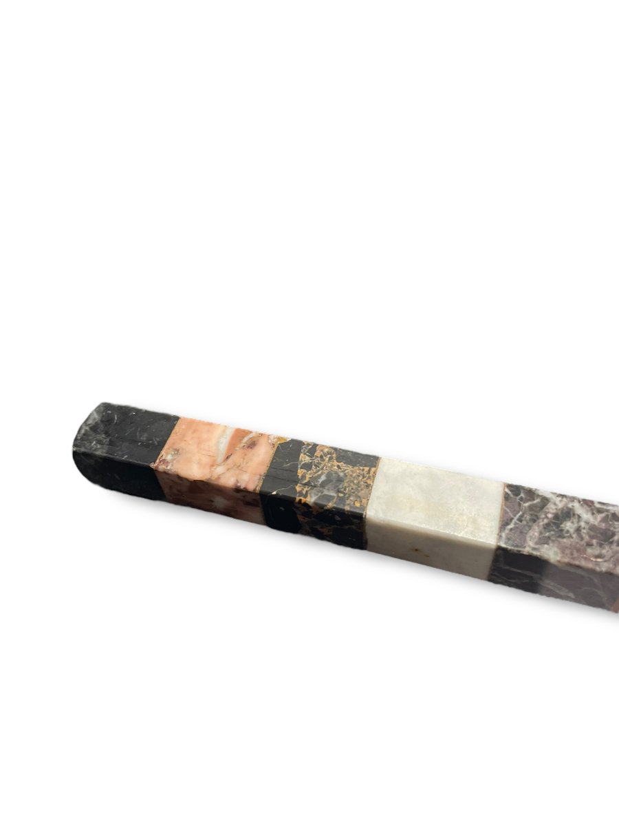 Règle En Marqueterie De Marbre XIXème Grand Tour-photo-1