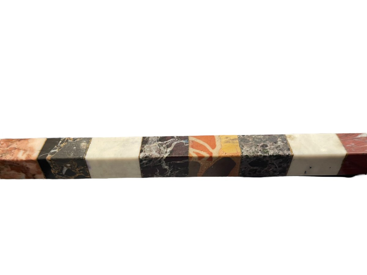 Règle En Marqueterie De Marbre XIXème Grand Tour-photo-5