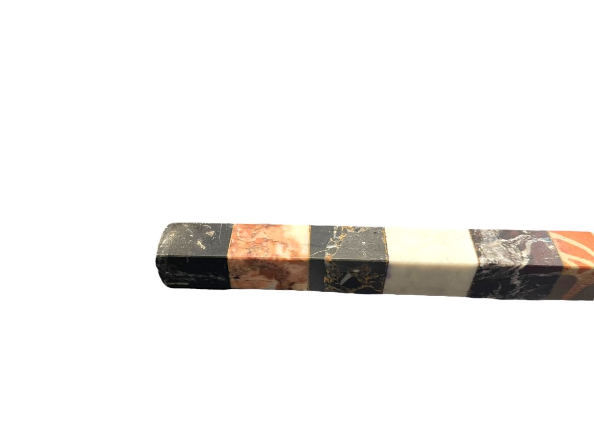 Règle En Marqueterie De Marbre XIXème Grand Tour-photo-6