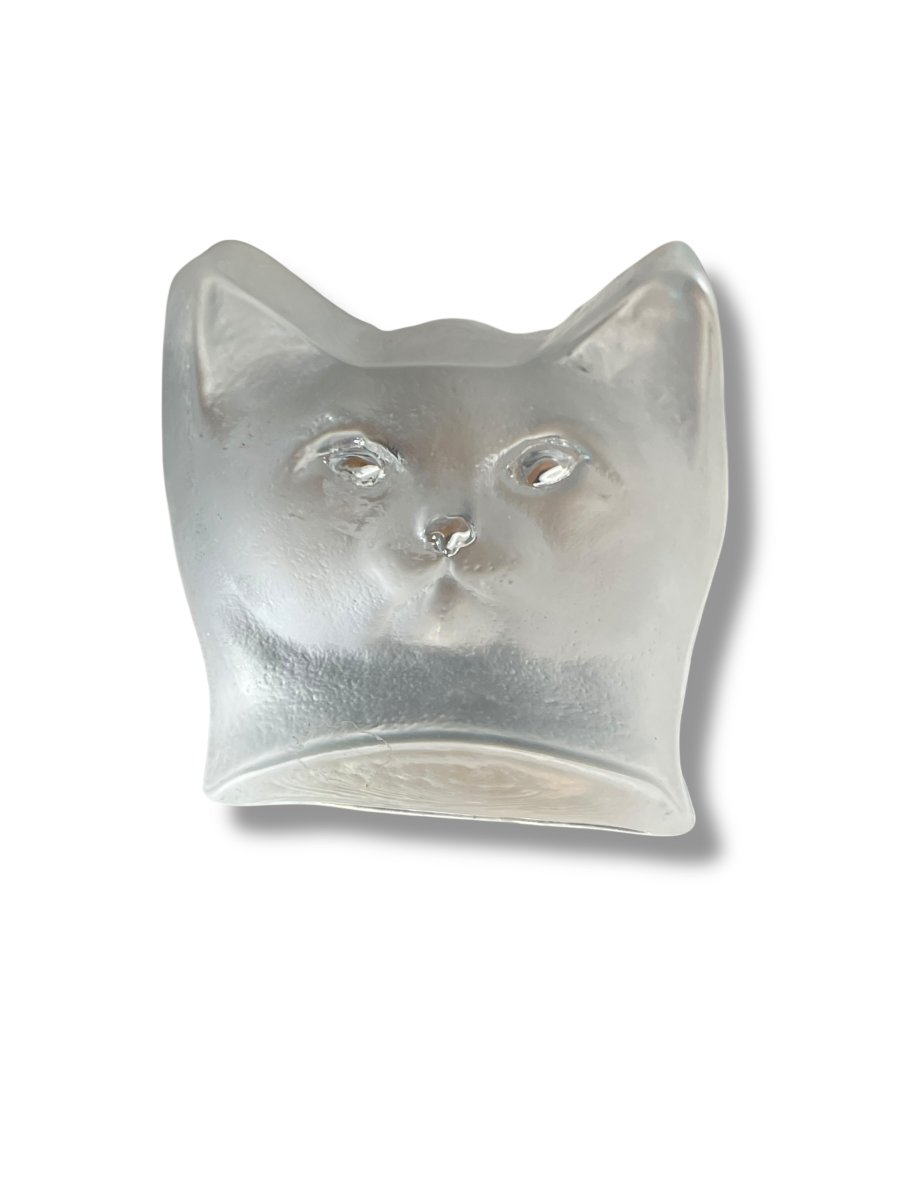 Chat en verre pressé moulé-photo-3