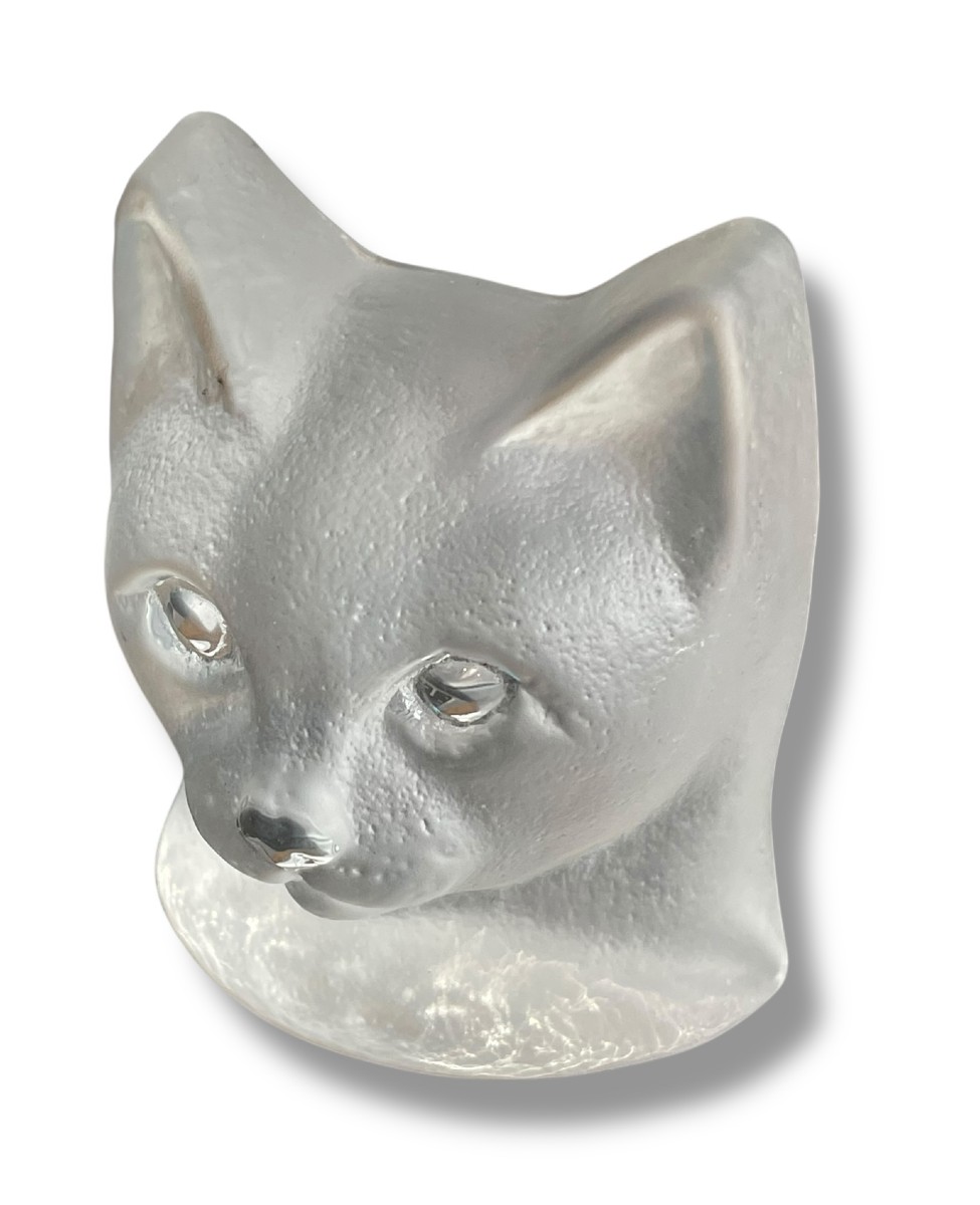 Chat en verre pressé moulé