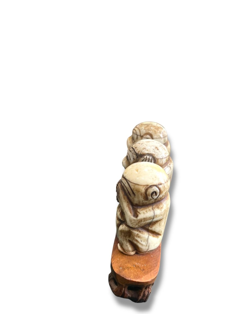 Singe de la sagesse os sculpté XIX eme-photo-1