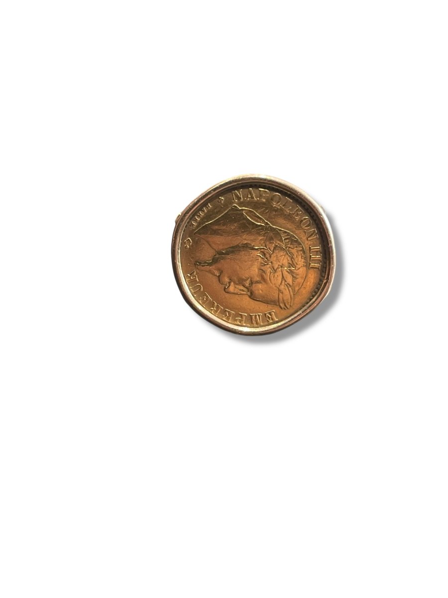 Ring Set With Napoleon Coin 10 Francs Gold-photo-3