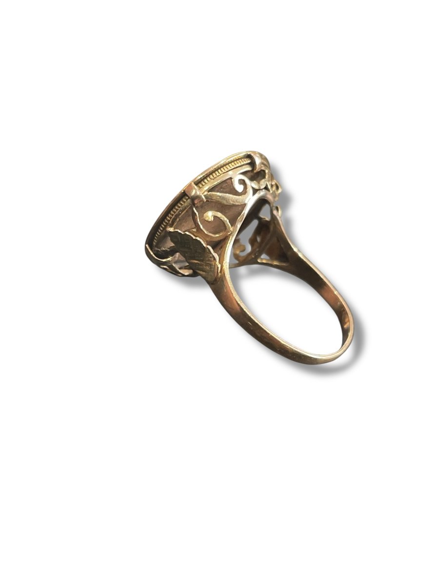 Ring Set With Napoleon Coin 10 Francs Gold-photo-2