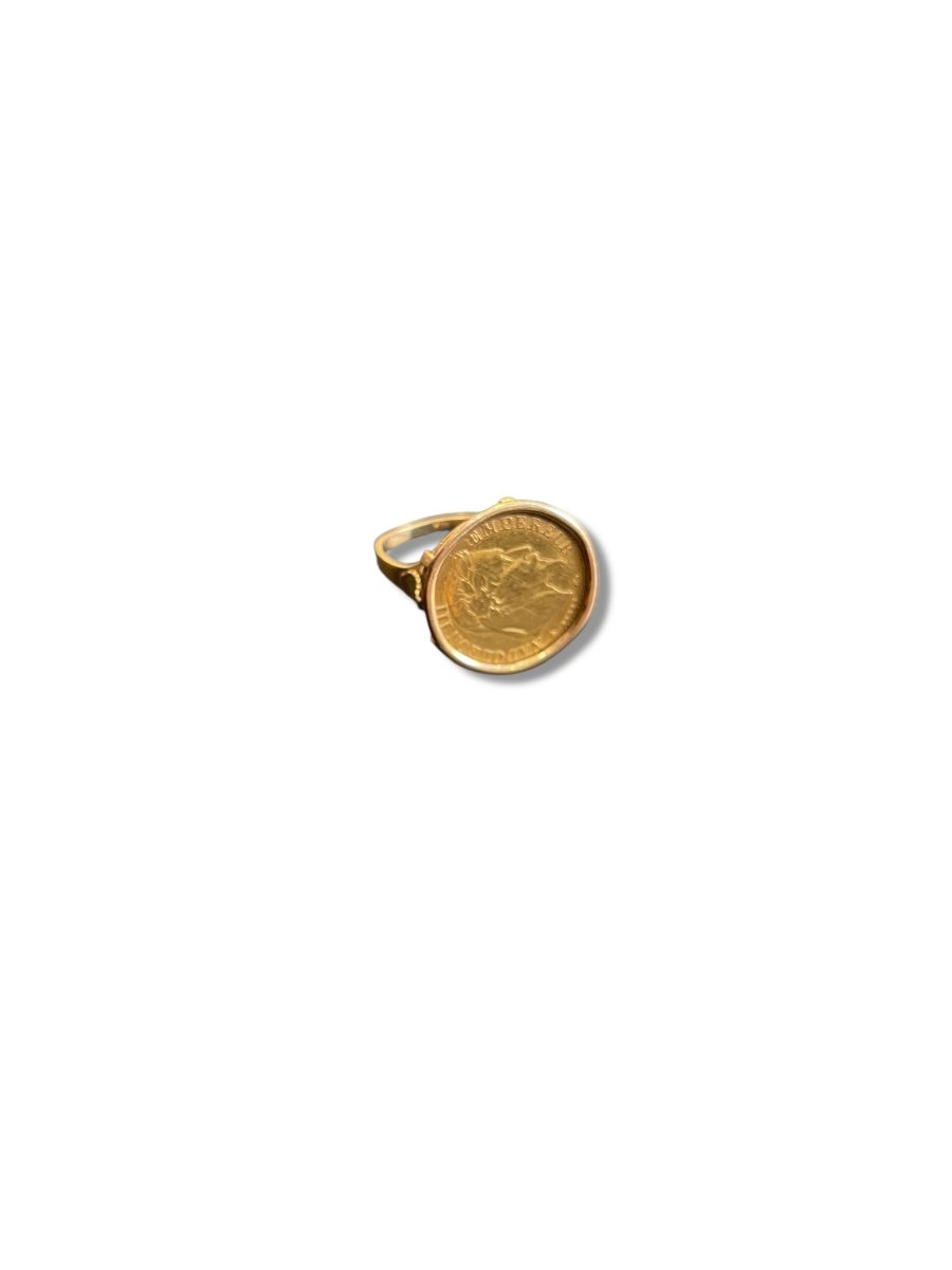 Ring Set With Napoleon Coin 10 Francs Gold-photo-6