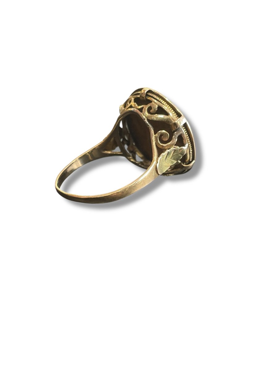 Ring Set With Napoleon Coin 10 Francs Gold-photo-7