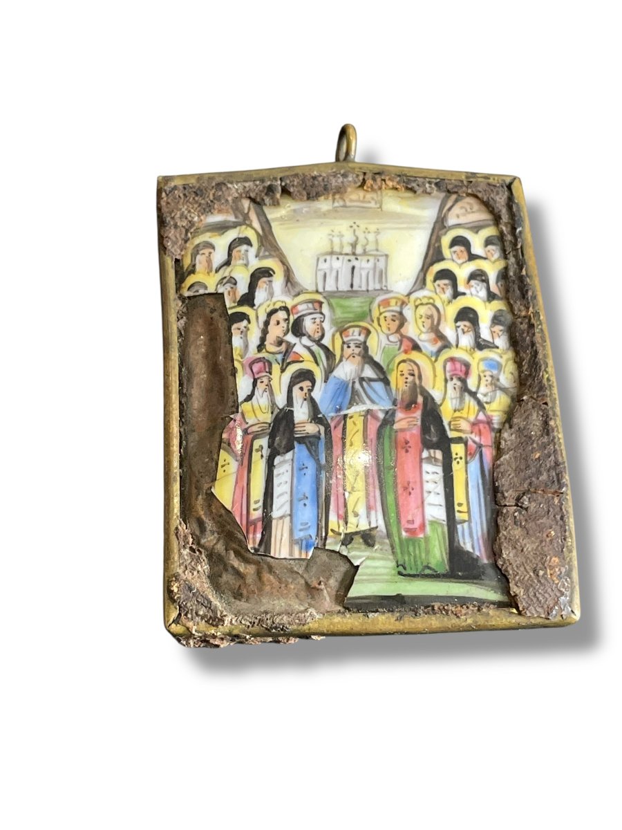 Pendentif Icône de Kiev XIX eme-photo-3
