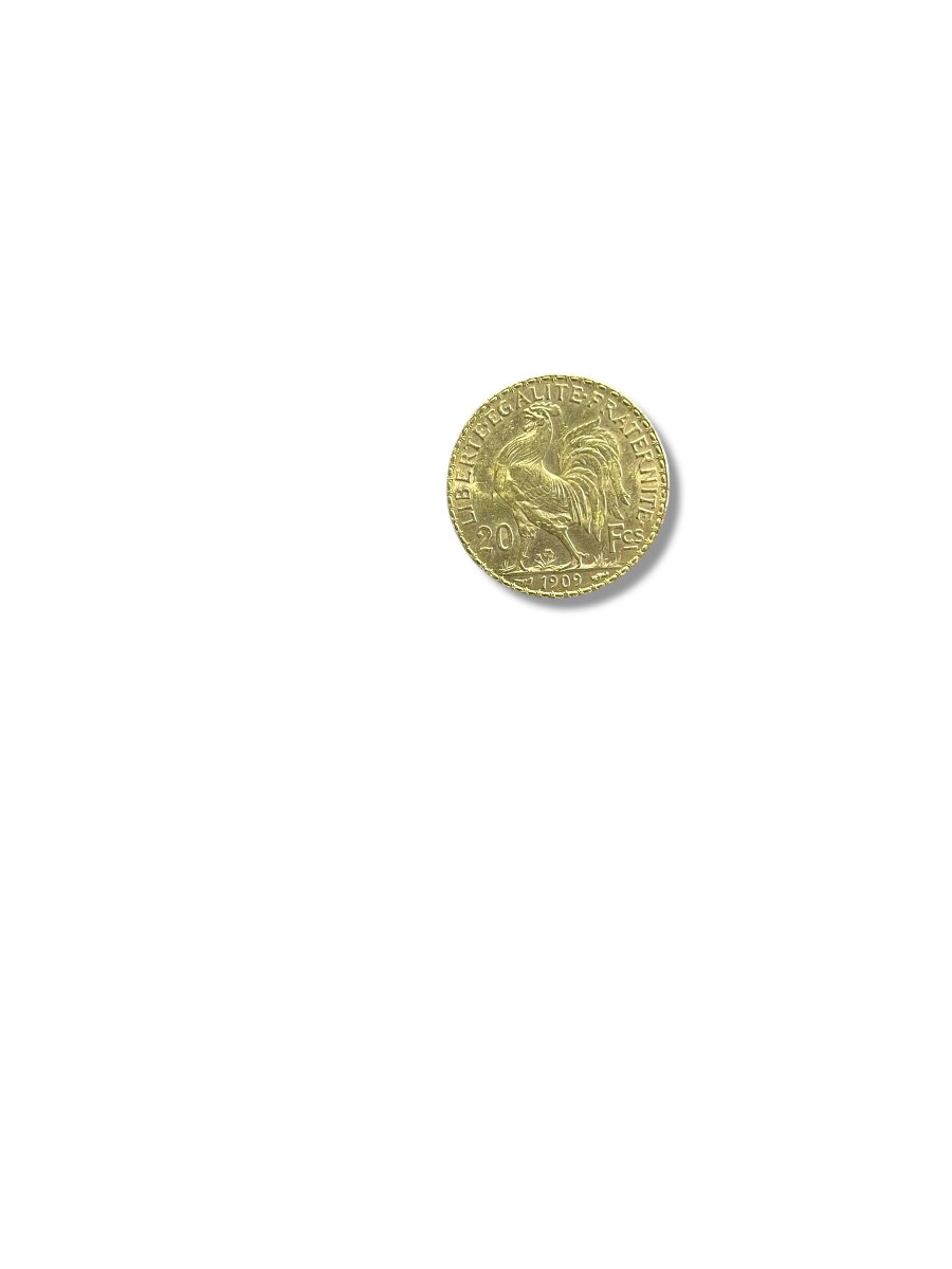 Pièce 20 francs or Marianne Coq 1909-photo-3