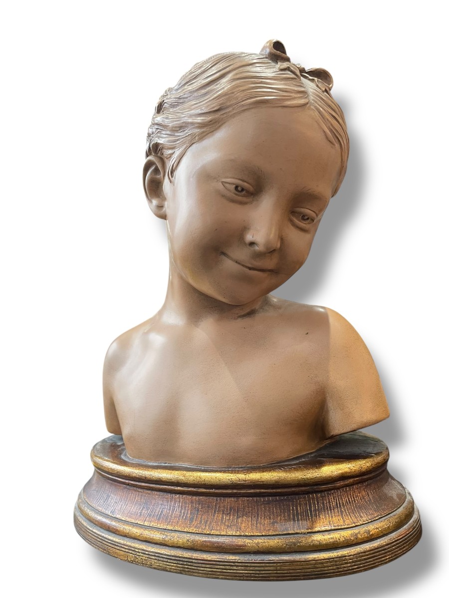 Terracotta Bust Of The Laughing Woman After Pigalle