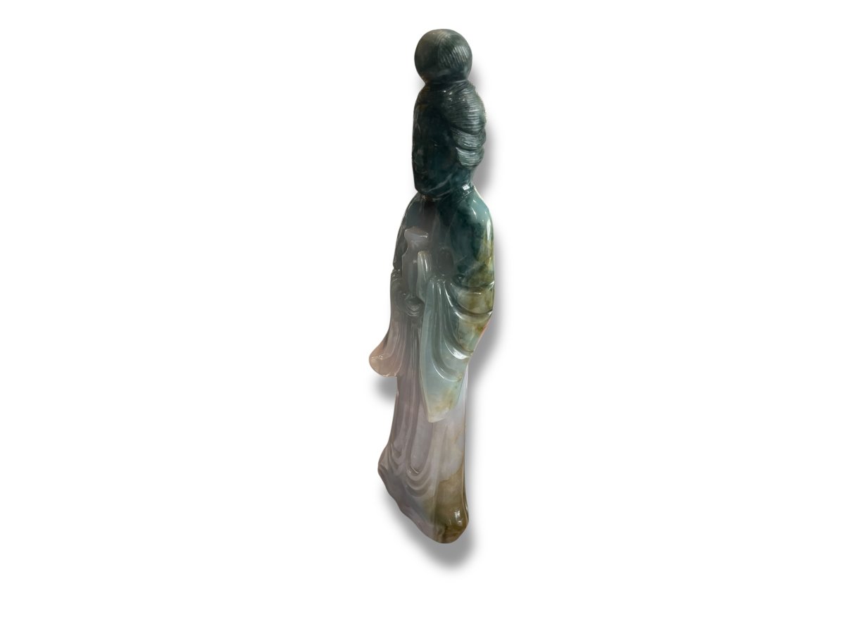 Chinese Deity With Jadeite Vase-photo-3