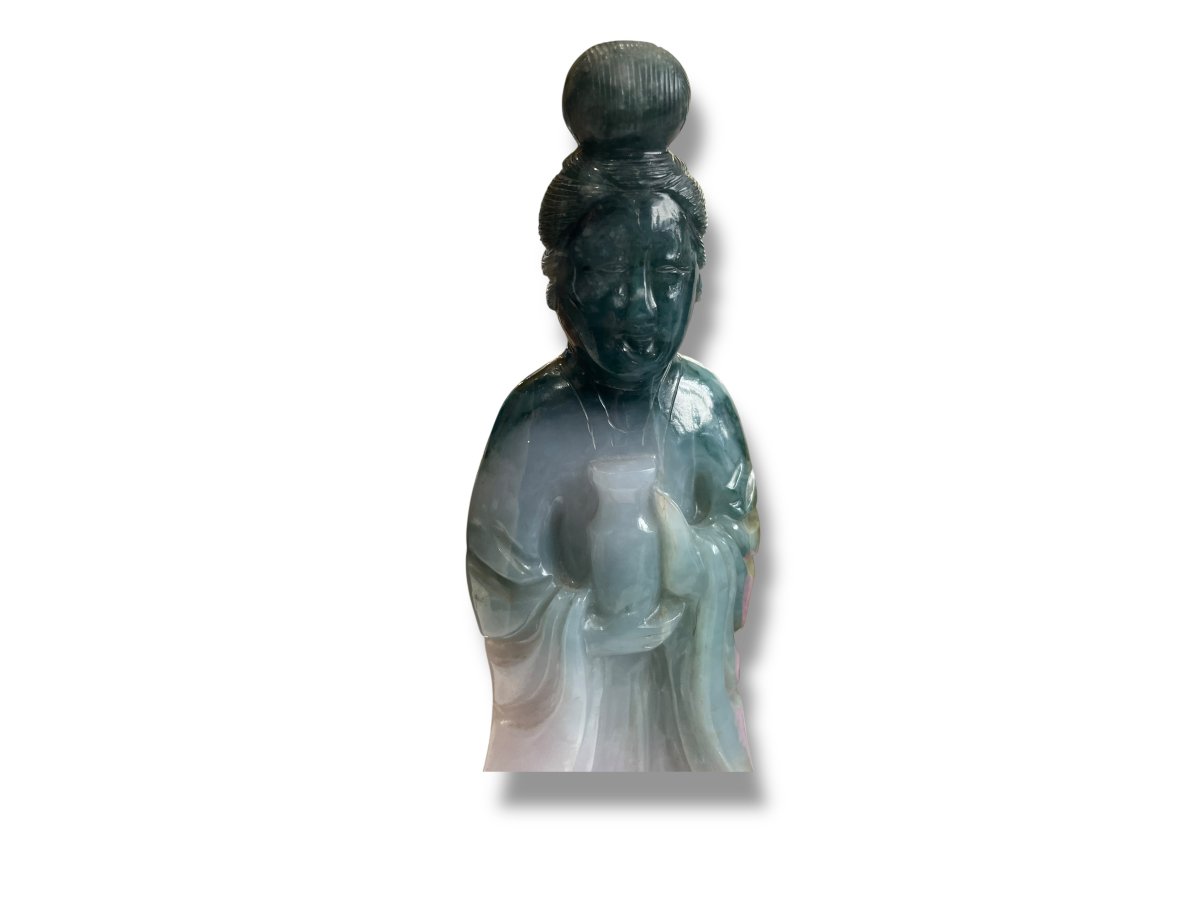 Chinese Deity With Jadeite Vase-photo-5
