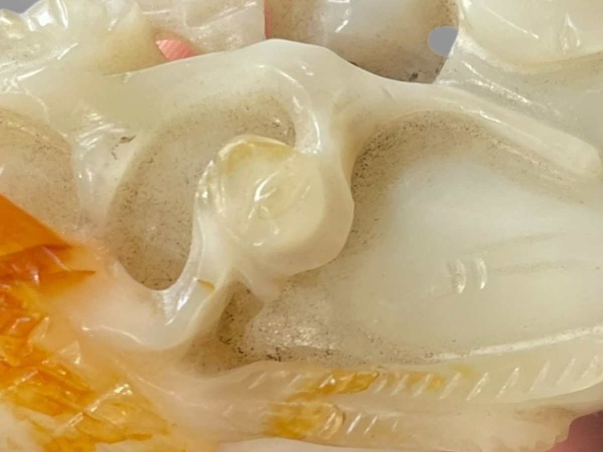 Chinese Celadon Jade Pendant Infused With Amber-photo-4