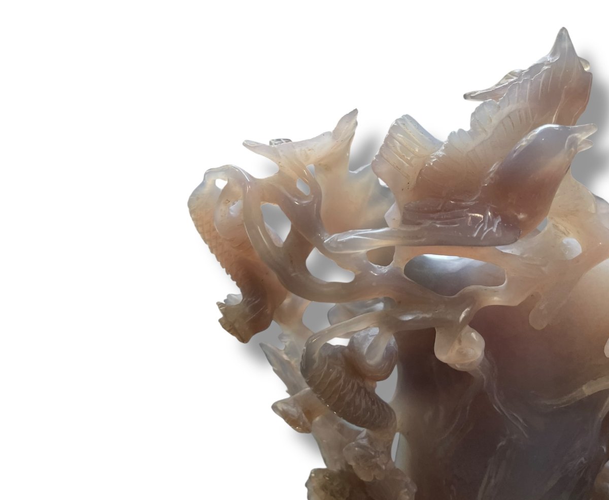 China Large Group Of Birds And Fish In Chalcedony Agate -photo-3