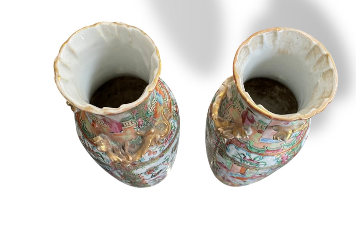 Paire de vases en Porcelaine de Canton -photo-1