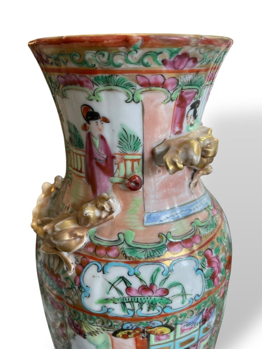Paire de vases en Porcelaine de Canton -photo-2
