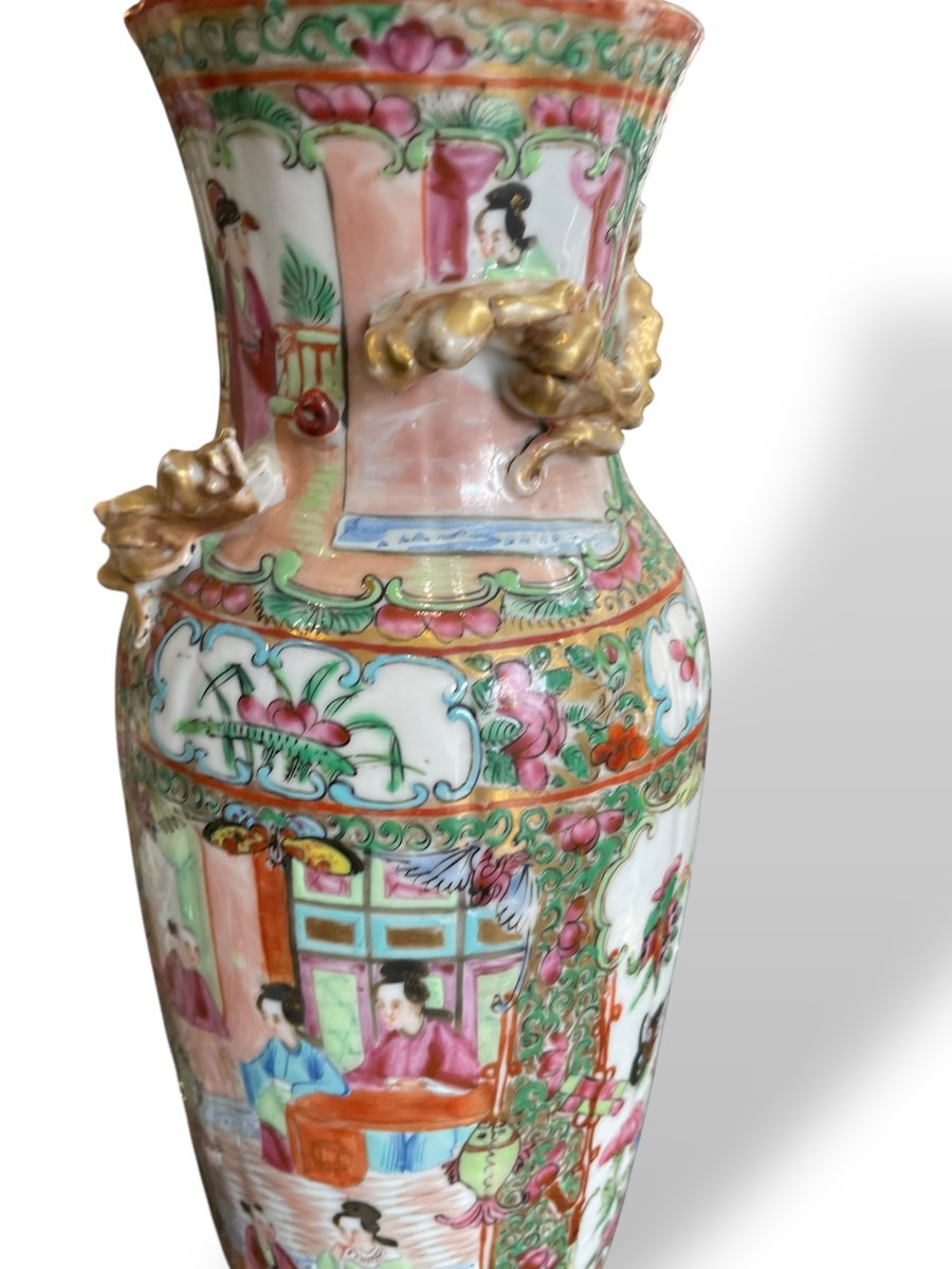Paire de vases en Porcelaine de Canton -photo-4