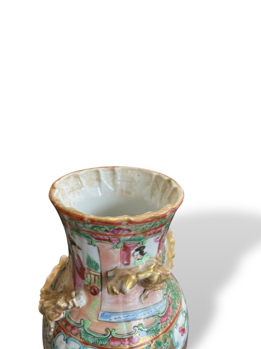 Paire de vases en Porcelaine de Canton -photo-5