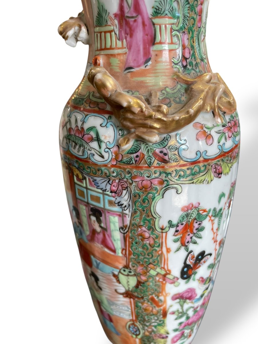 Paire de vases en Porcelaine de Canton -photo-7