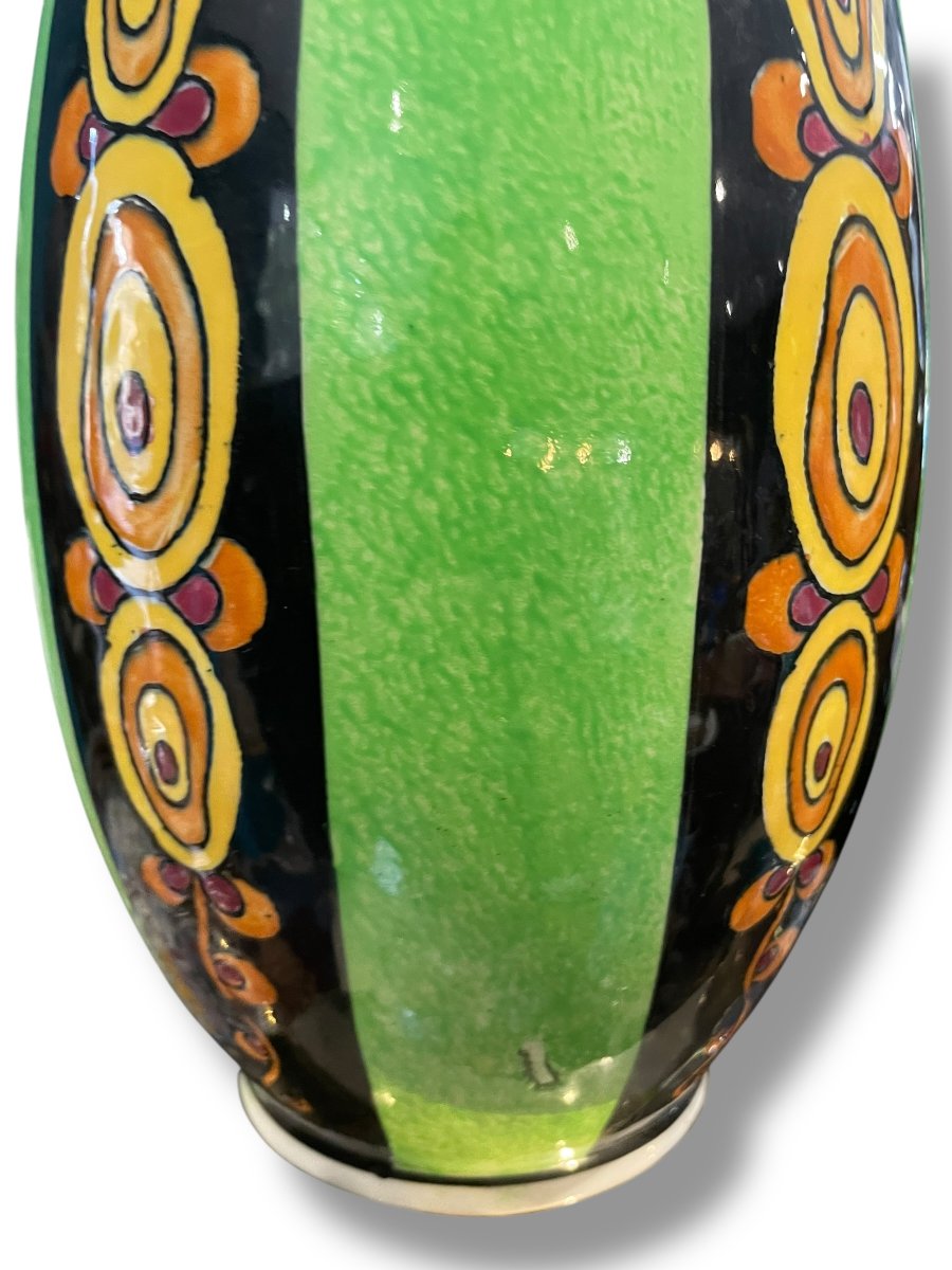 Art Deco Catteau Vase For Boch Frères Keramis-photo-4