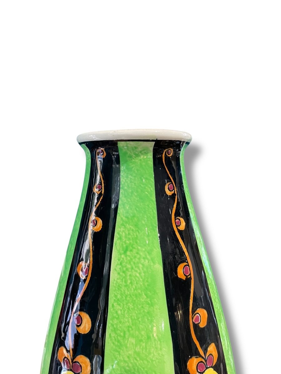 Art Deco Catteau Vase For Boch Frères Keramis-photo-5