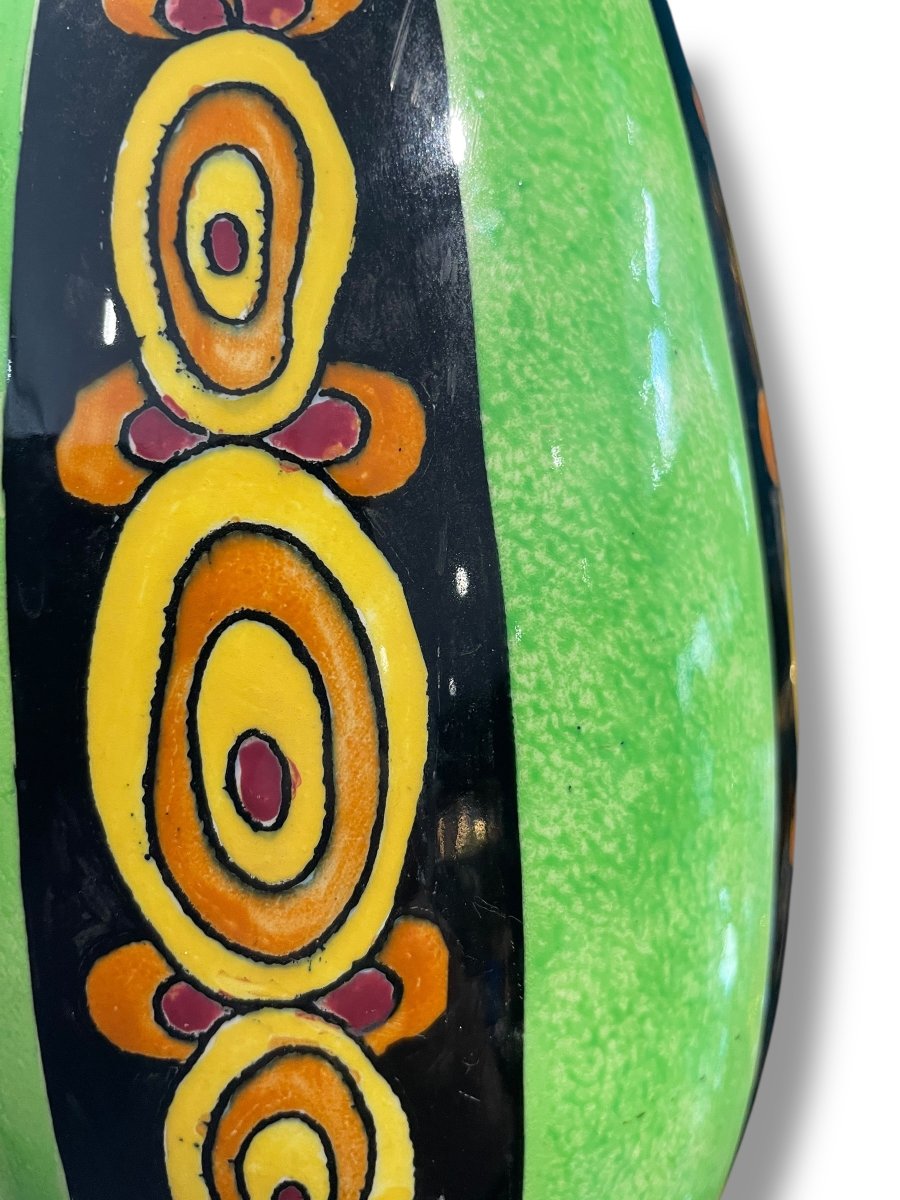 Art Deco Catteau Vase For Boch Frères Keramis-photo-7