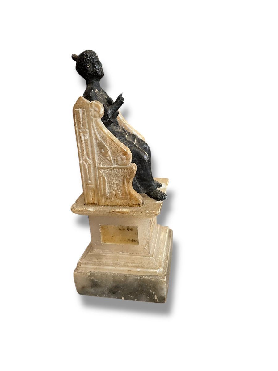Saint-Pierre en bronze et Albâtre Grand Tour-photo-2