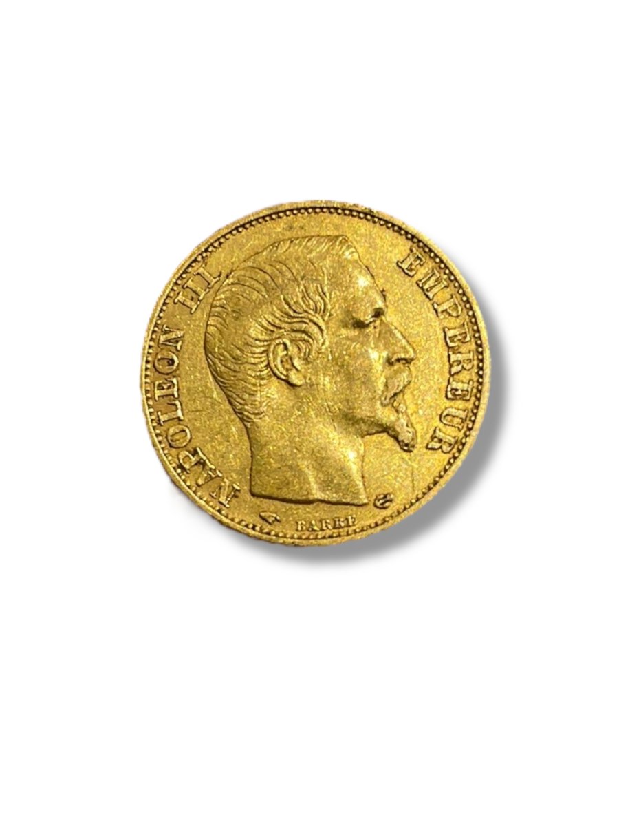 20 Francs Gold Coin Napoleon III Barehead 1859-photo-2