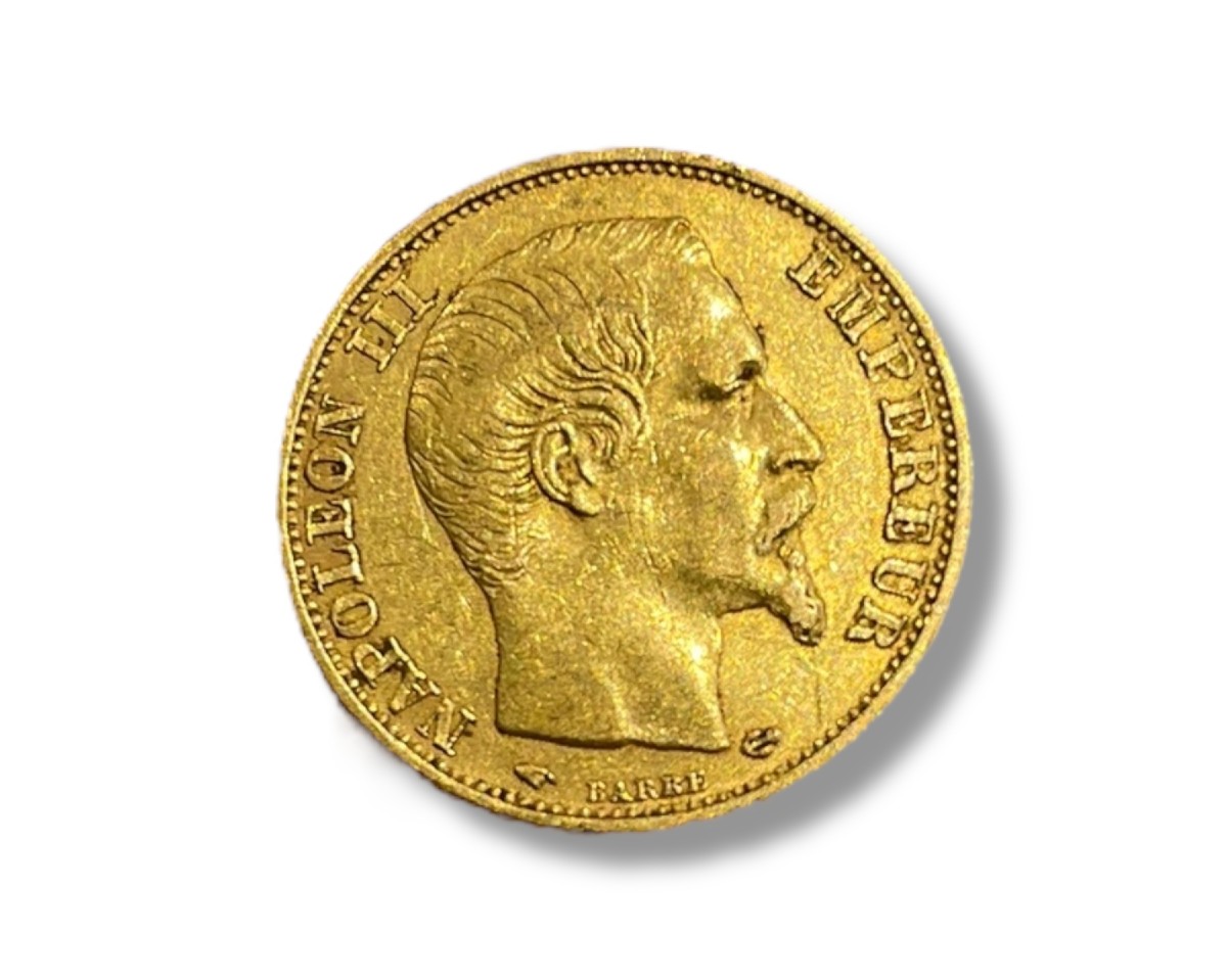 Pièce en or 20 Francs Napoléon III tête nue 1859 
