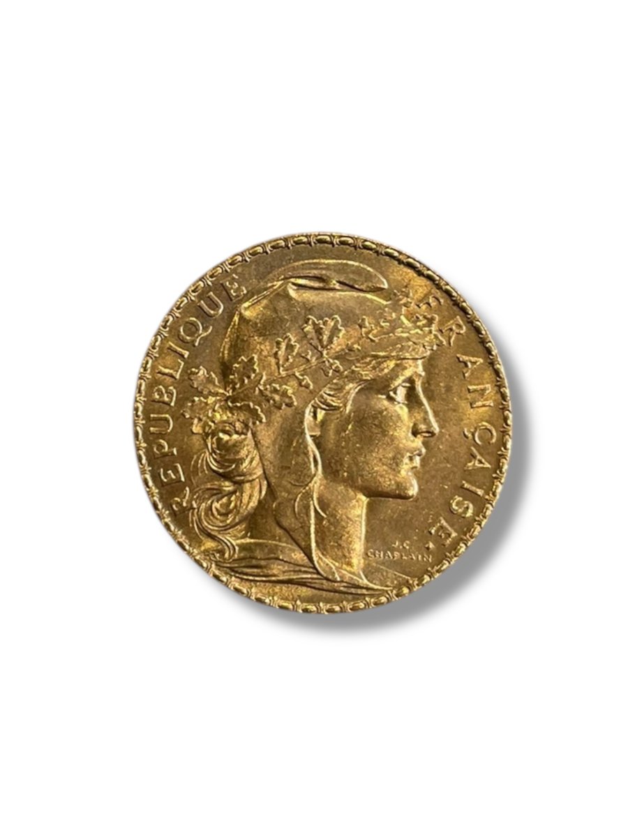 20 Francs Gold Coin Rooster Marianne 1907-photo-4