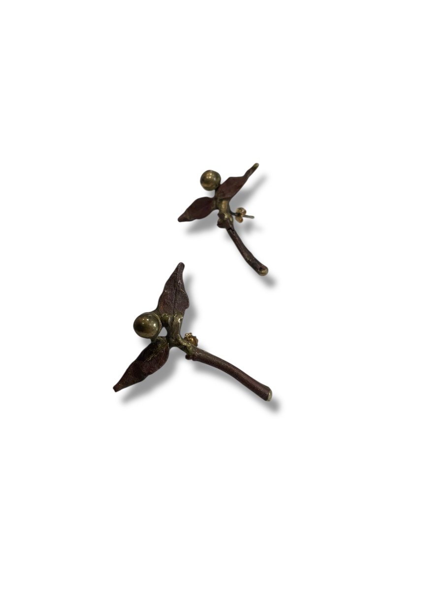 Claude Lalanne Dragonfly Plant Earrings-photo-2