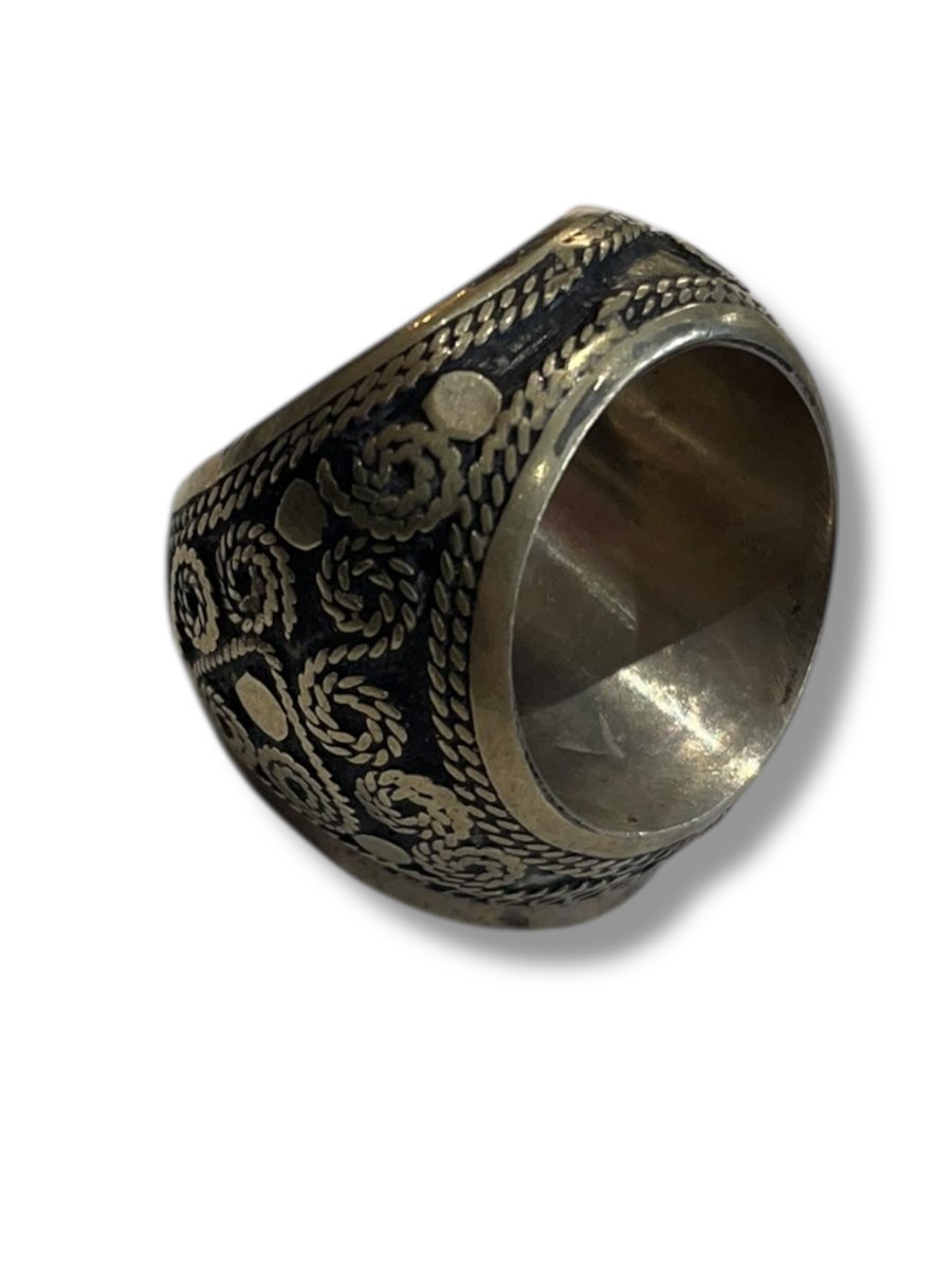 Bague afghane intaille en lapis lazuli-photo-4