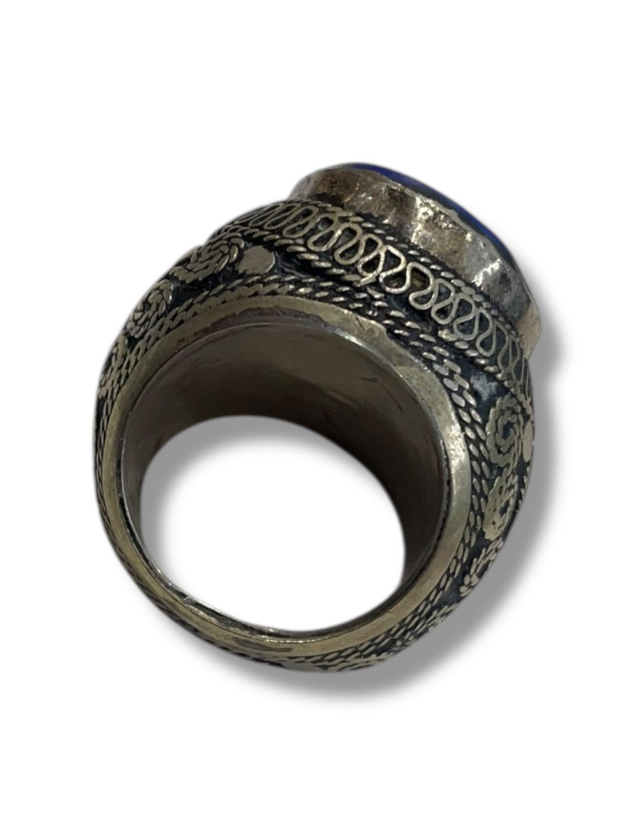 Bague afghane intaille en lapis lazuli-photo-7
