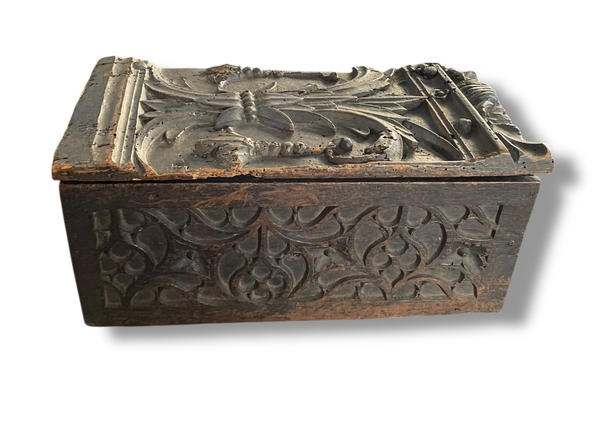 18th Century Carved Wooden Box