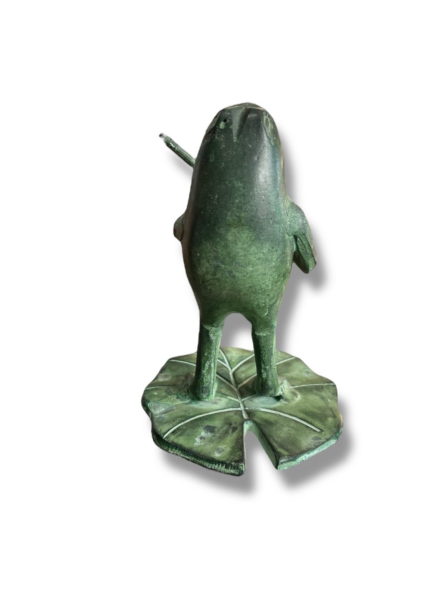 Bronze Musician Frog The Violinist-photo-4