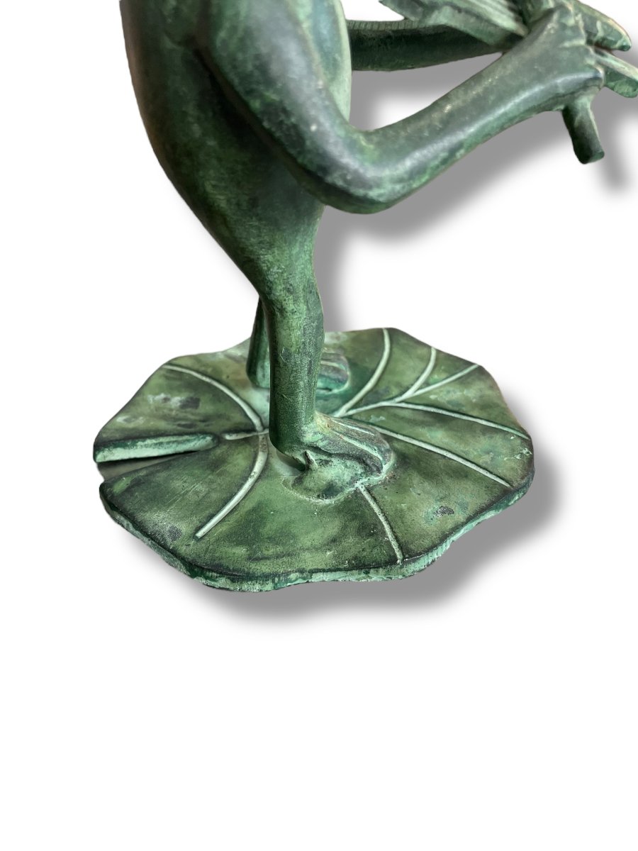 Bronze Musician Frog The Violinist-photo-5