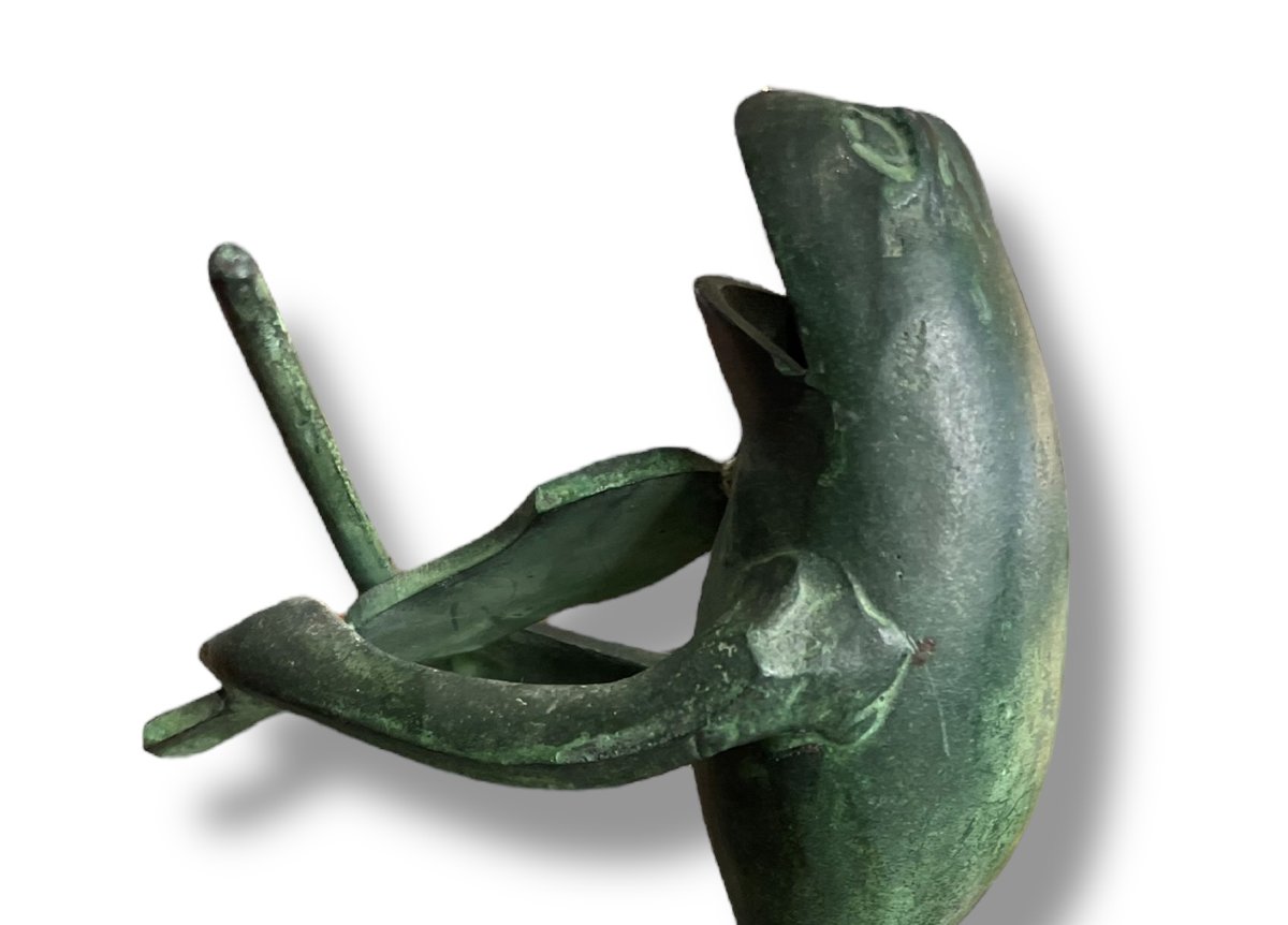 Bronze Musician Frog The Violinist-photo-7