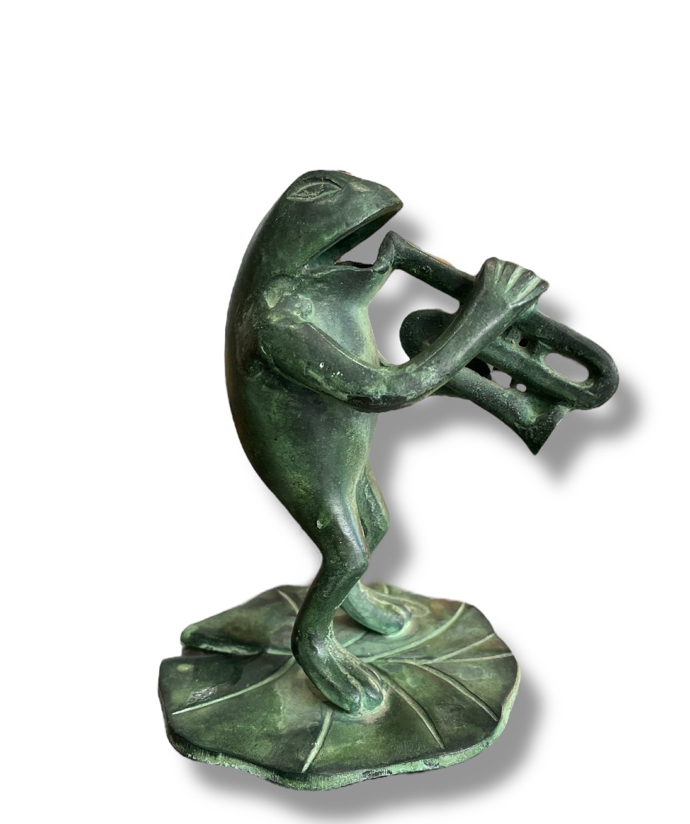 Bronze Musician Frog The Trumpeter