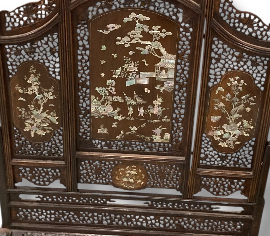 19th Century Wooden And Mother-of-pearl Screen-photo-8