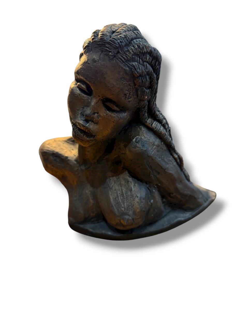 Ejolan Terracotta Bust Of An African Woman-photo-2