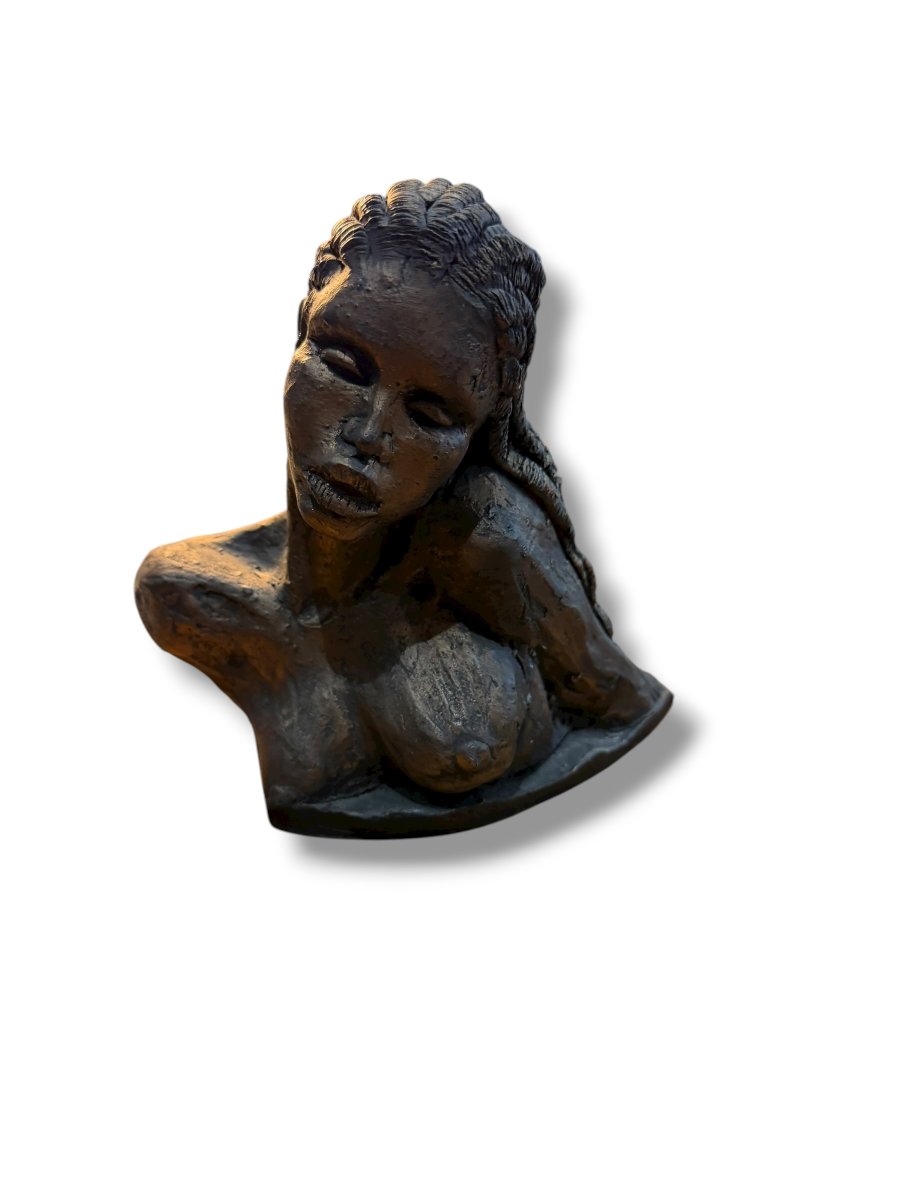 Ejolan Terracotta Bust Of An African Woman-photo-5
