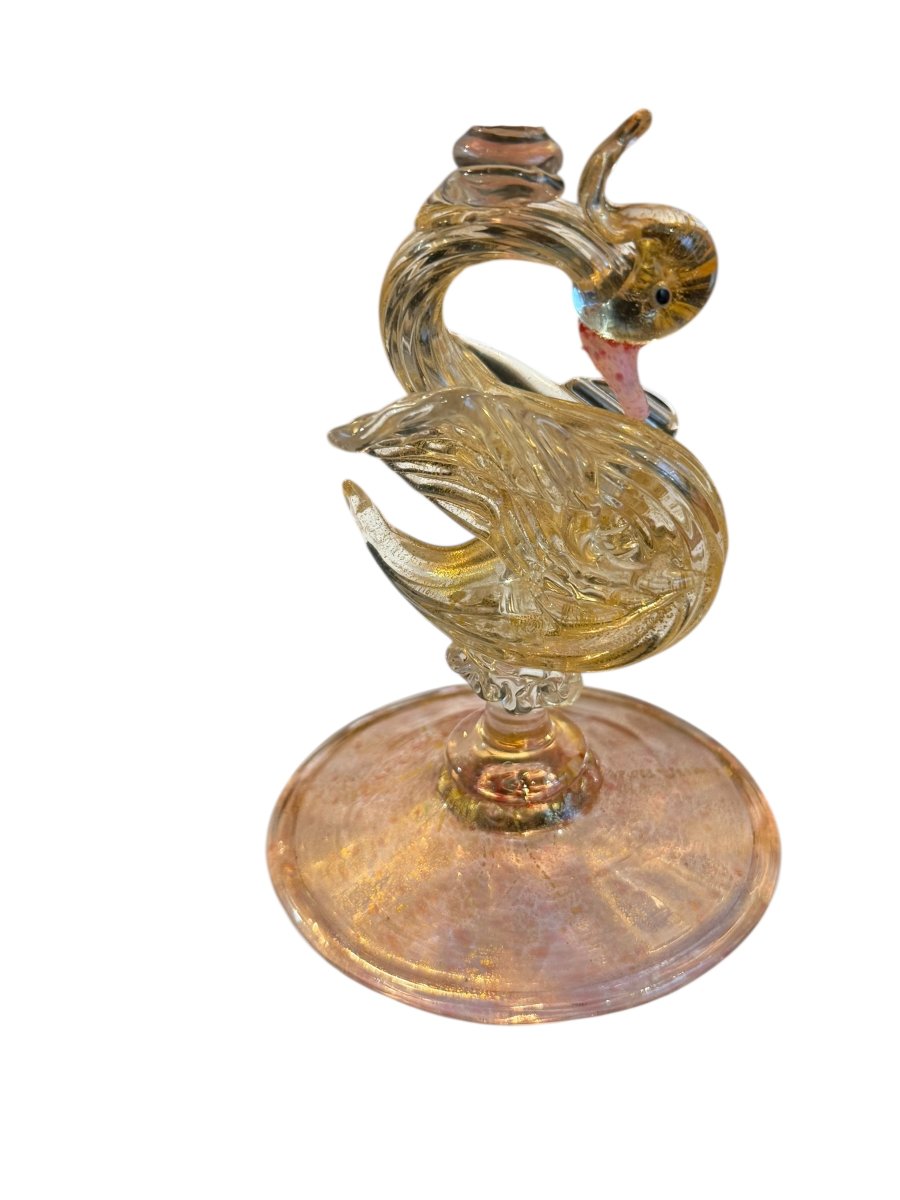Ancien vase Murano coloré modèle cygne XIXeme-photo-1