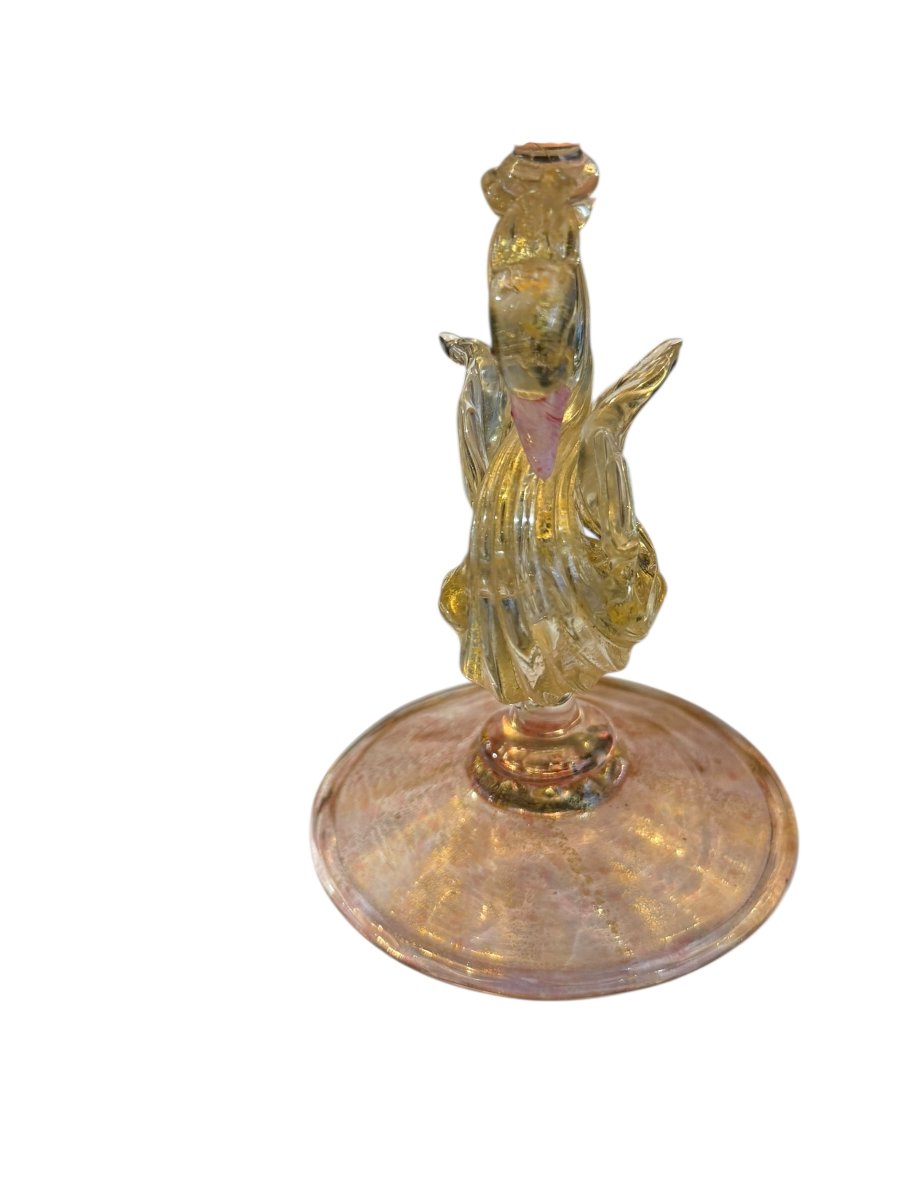 Ancien vase Murano coloré modèle cygne XIXeme-photo-2