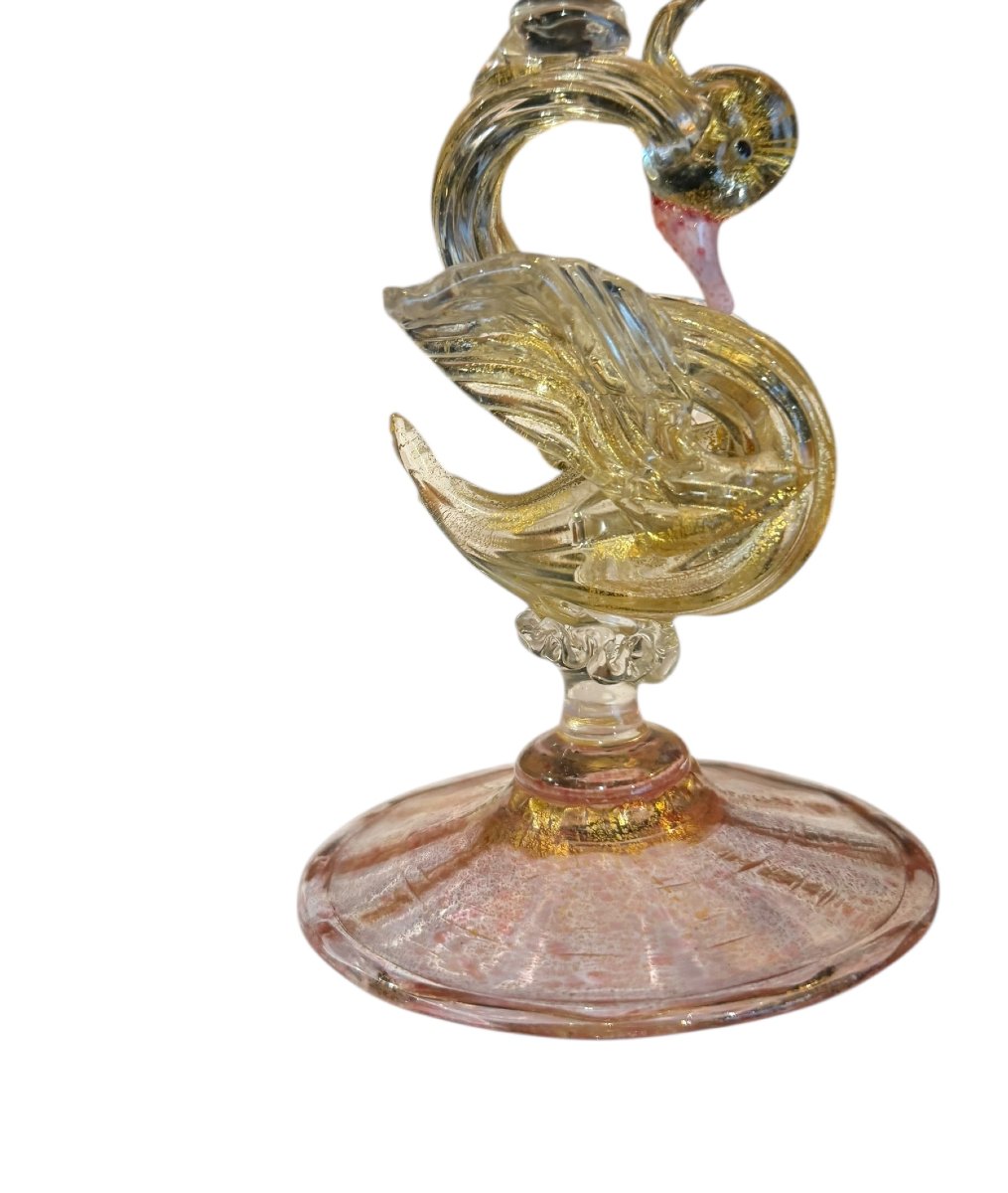 Ancien vase Murano coloré modèle cygne XIXeme-photo-3