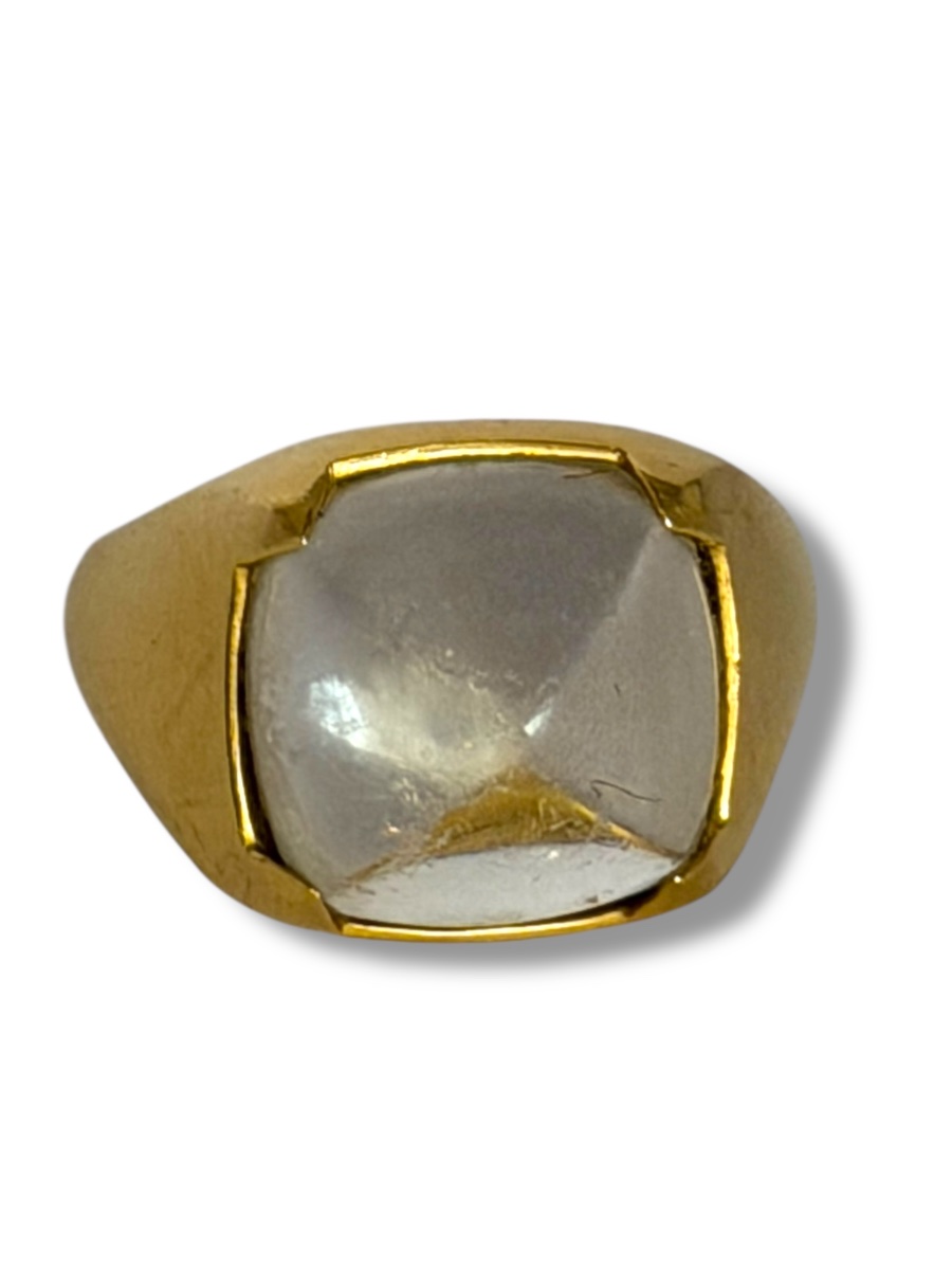 Baccarat Yellow Gold Crystal Ring-photo-2